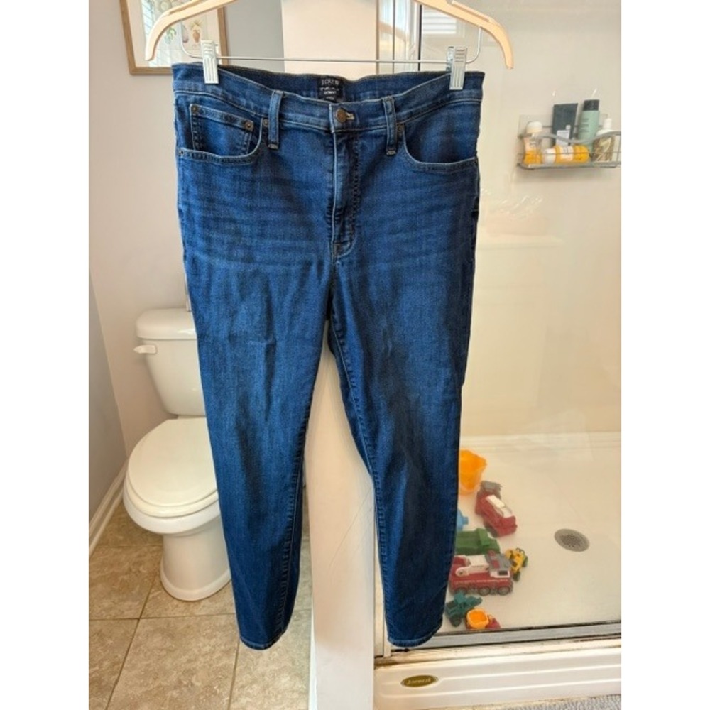 J.Crew Women's Jeans Size 30 9" Mid Rise Skinny Dark Wash Stretch Denim